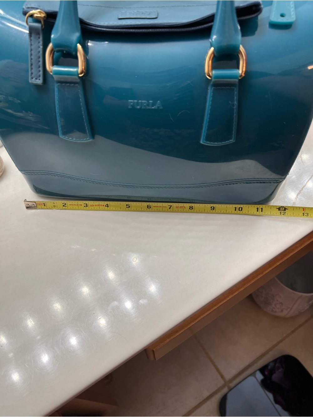 Furla Teal Jelly Bag with Pouch - Picture 16 of 16